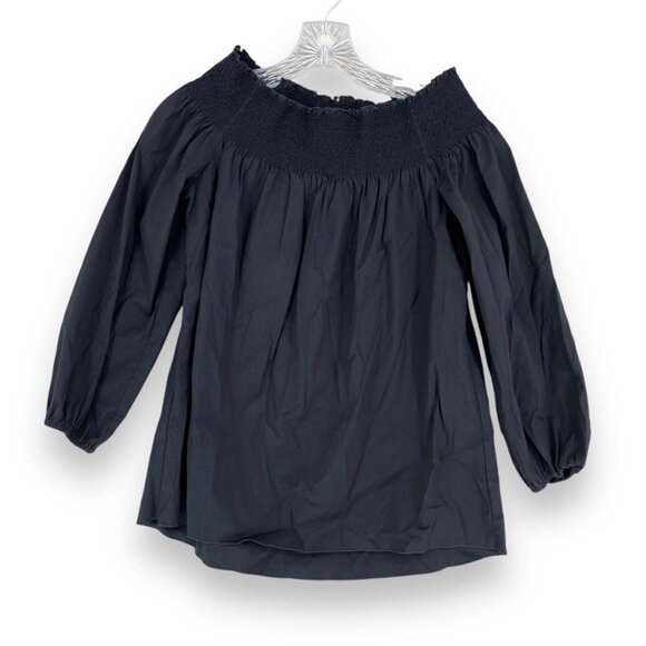 Theory Tops - Theory Top Womens Small‎ Black Off Shoulder Babydoll Blouse Long Sleeve